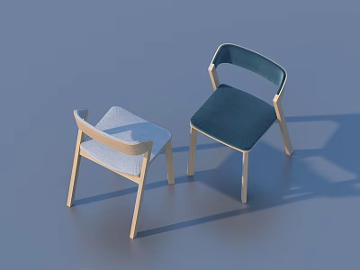Modern Single Chair Design With Wooden Frame Curved Backrest And Colorful Cushions 3d model
