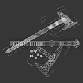 Tactical Axe With Black Textured Handle Metal Head And Small Accessories