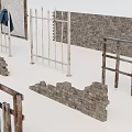 Different Types Of Outdoor Fence Clothesline Stone Wall Steps Components