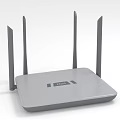 Tenda Gray Wireless Router With Four External Antennas And Modern Design 3d model