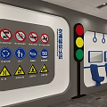 Traffic Safety Education Exhibition Hall Interior With Display Wall And Information Area