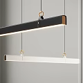 Modern Black And White Linear Pendant Lights With Gold Hooks For Interior Space