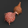 Inflatable Giraffe Decorations With Plump Round Body And Brown White Spots
