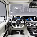 Luxurious Car Interior With Mercedes Steering Wheel And Dashboard 3d model