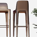 Modern Bar Stools In Various Designs With Neutral Tones Leather Upholstery And Metal Legs