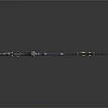 Elaborate Decorative Weapon With Long Handle Metal Structure And Golden Accents