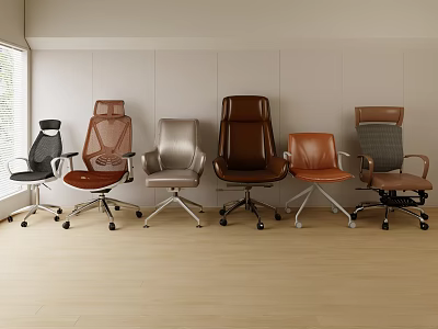Modern Office Chair Collection Featuring Ergonomic Designs Multiple Colors And Comfortable Upholstery 3d model