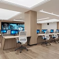 Command Control Room of Modern Monitoring Room 3d model