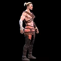Fantasy Warrior Character With Muscular Build Wearing Spiked Leather Armor And Short Hair