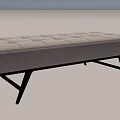 Modern Gray Tufted Chaise Lounge With Black Metal Legs And Comfortable Design