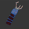 Character S Biological Mechanical Claw Glove With Red Copper Golden Accents And Black Stripes