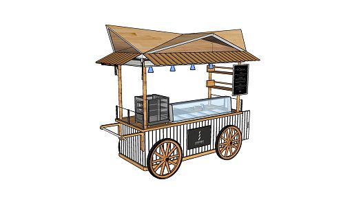 Modern Vans Vendor Kiosk Mobile Booth 3d model