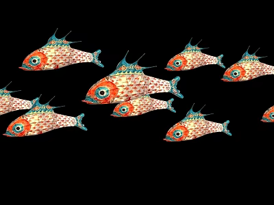 Modern Chinese New Year Carp Luminous Lantern 3d model Modern Chinese New Year Carp Luminous Lantern 3d model