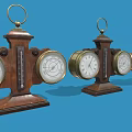 Vintage Table Clocks With Wooden Base And Various Retro Design Dials