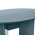 Modern Teal Oval Dining Table With Structural Legs And Sleek Polished Surface 3d model