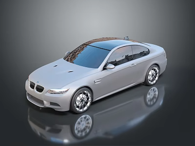 Silver Modern Sports Car With Sleek Design Panoramic Roof And Shiny Wheels 3d model