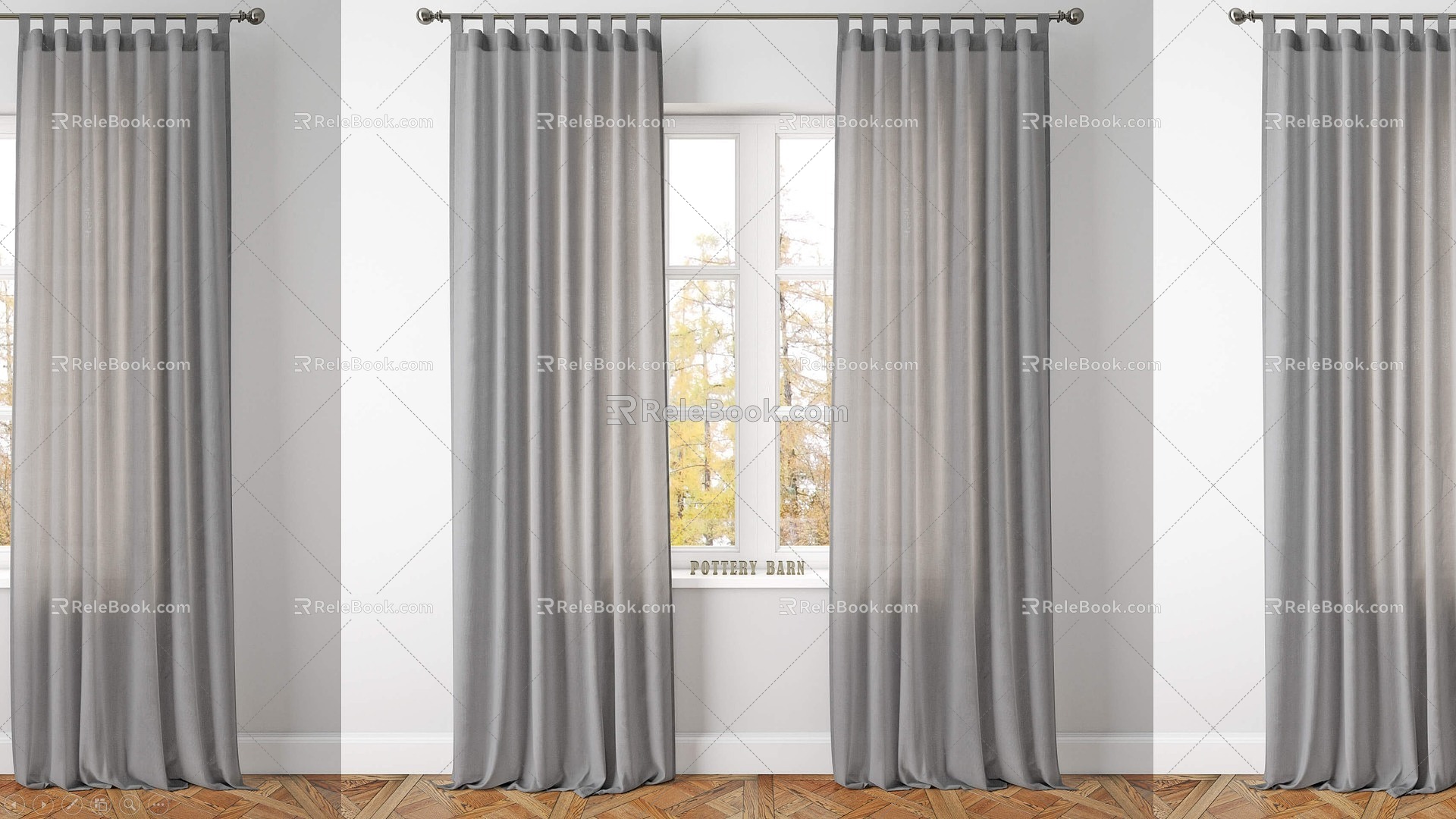 Modern Curtain Solid Color Curtain Modern Fabric Curtain Modern Curtain Cloth Curtain Gauze Curtain Pleated Curtain Solid Color 3d model