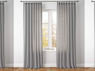 Modern Curtain Solid Color Curtain Modern Fabric Curtain Modern Curtain Cloth Curtain Gauze Curtain Pleated Curtain Solid Color 3d model