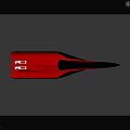 Red And Black Streamlined Mechanical Component With White Logo And Sleek Design 3d model