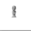 White Plaster Male Head Bust on Cracked Pedestal Artistic Decorative Piece