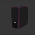 Black Desktop Computer Tower Case With Front Panel Design And Sleek Finish 3d model