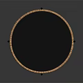 Circular Rattan Equipment Featuring Black Metal Legs And Dark Flat Surface