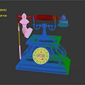 Vintage Electronic Telephone With Wooden Base And Rotary Dial Design