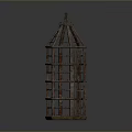 Vintage Metal Tower Shaped Grid Design Decorative Lantern For Home Living