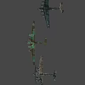 Vintage Military Fighter Aircraft With Camouflage Paint And Four Propellers On Wings