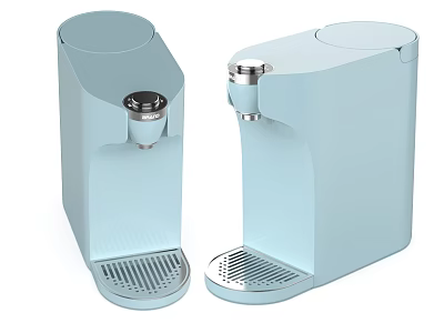 Two Light Blue Modern Water Dispensers With Sleek Design For Home Daily Use Appliances 3d model