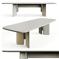 Modern Minimalist Dining Table With Smooth Wooden Top And Geometric Sleek Legs