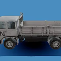 UN Marked Gray Flatbed Truck Featuring Military Style Exterior Design