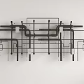 Industrial Pipes Network Design With Interconnected Structure And Wall Mounted Layout