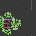 Industrial Factory Layout With Circular Storage Tanks Blue Roof Buildings And Green Trees