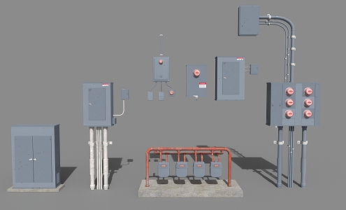 Electric meter for wall box 3d model