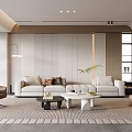 Home Living Room Sofa Coffee Table Combination Single Sofa Floor Lamp 3d model