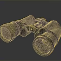 Modern Binoculars With Leather Cover And Metal Parts For Outdoor Use