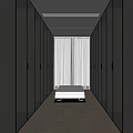 Elegant Modern Luxury Walk In Closet With Mirrored Cabinets LED Lighting And Wooden Flooring