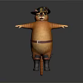 Game Movie Character Orange Cat With Pirate Hat Feather Red Belt Brown Boots Arms Outstretched