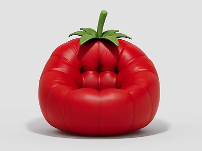 Vibrant Red Tomato Shaped Soft Leather Special Shaped Sofa For Cozy Home Leisure Space 3d model