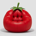 Vibrant Red Tomato Shaped Soft Leather Special Shaped Sofa For Cozy Home Leisure Space