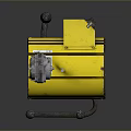 Yellow Industrial Heater With Black Hose Control Panel Mesh Air Outlet And Metal Stand