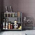 Modern Bathroom Cabinet Rack With Open Shelves For Toiletries And Towel Storage