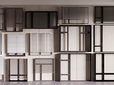 Variety Of Casement Windows Display In Showroom 3d model