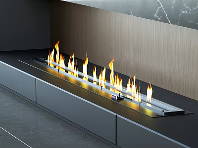 Modern Fireplace Tools Set With Sleek Metal Design For Home Living Room 3d model