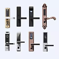 Smart Door Locks With Various Designs And Digital Keypads For Home Security 3d model