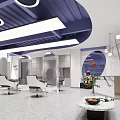 Modern Beauty Hair Salon Interior Design With Styling Chairs Mirrors And Reception Area