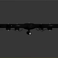 Sleek Black Four Rotor Drone Design With Propellers And Central Blue Light