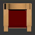 Elegant Golden Chair With Red Cushion And Ornate Armrest Design Details