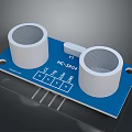 HC SR04 Ultrasonic Sensor Module Blue Circuit Board Electronic Component With Transducers